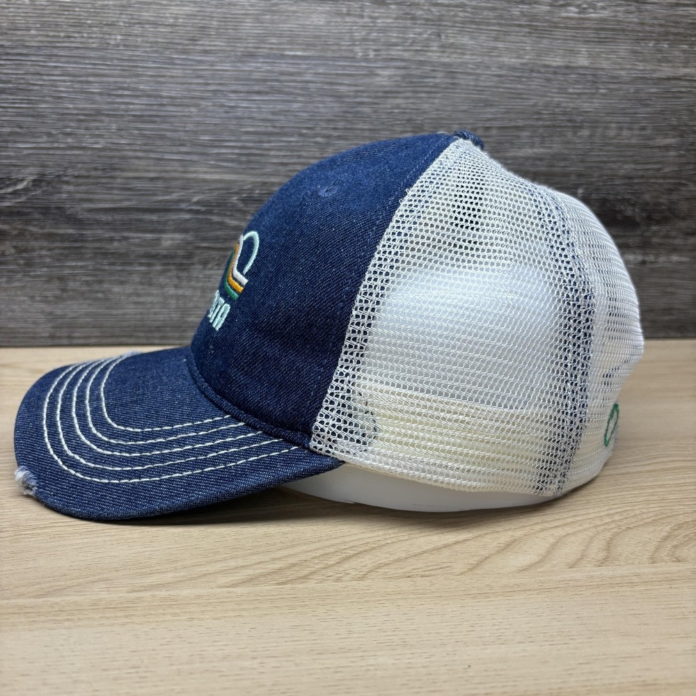 Minnesota Hat Cap Strap Back Mens One Size Blue White Trucker Denim Embroidered - Picture 4 of 9